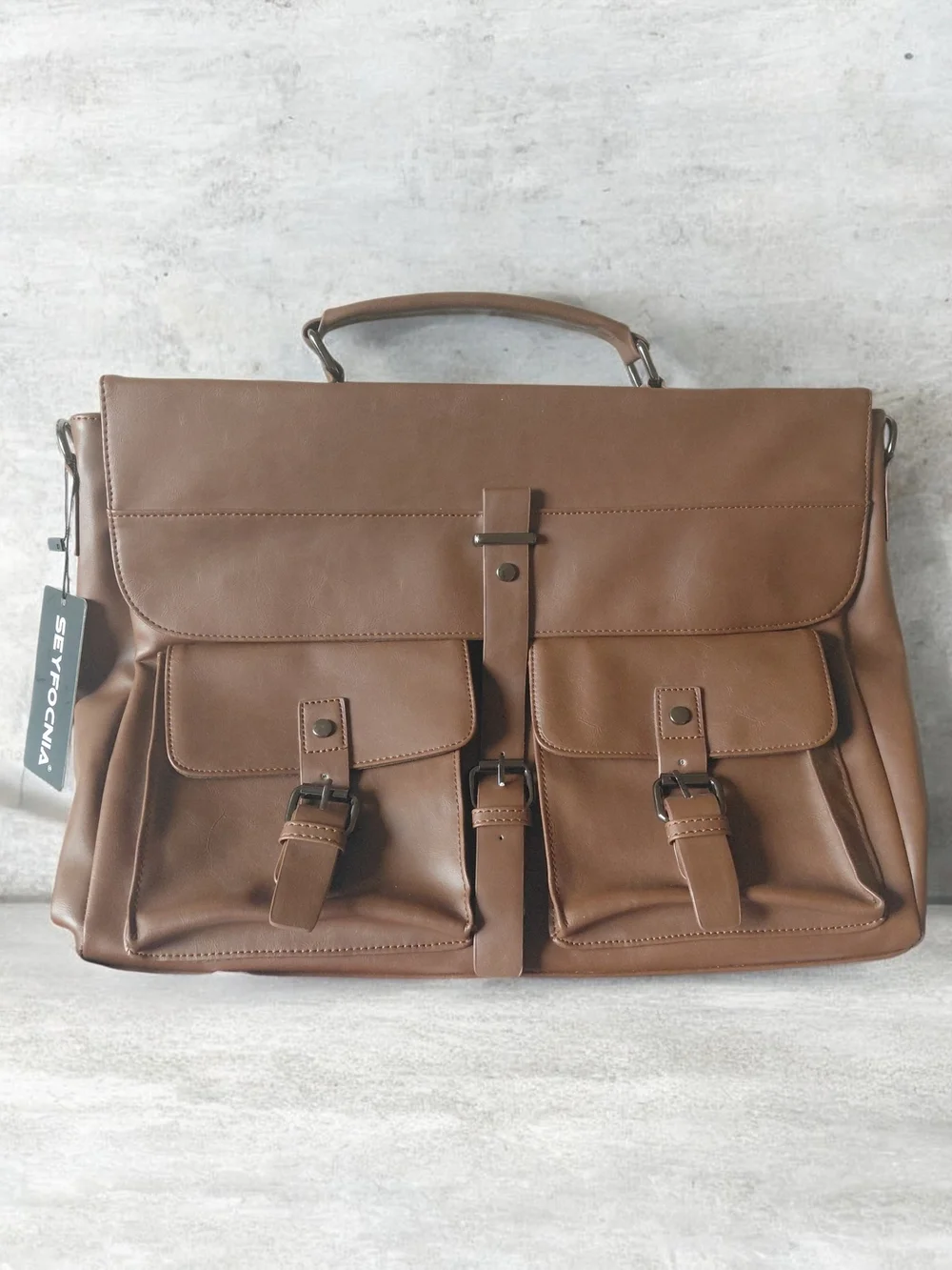Brown Leather Laptop Case Messenger Bag